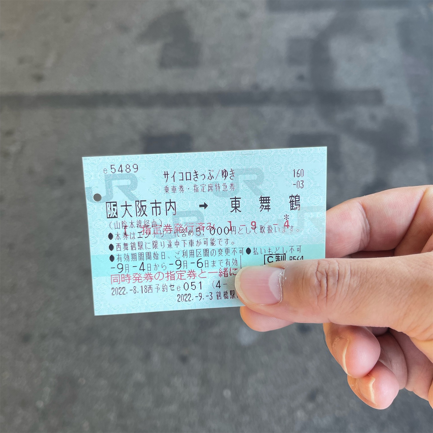 サイコロ切符 東舞鶴行のチケット4名様(バラ売り相談可)