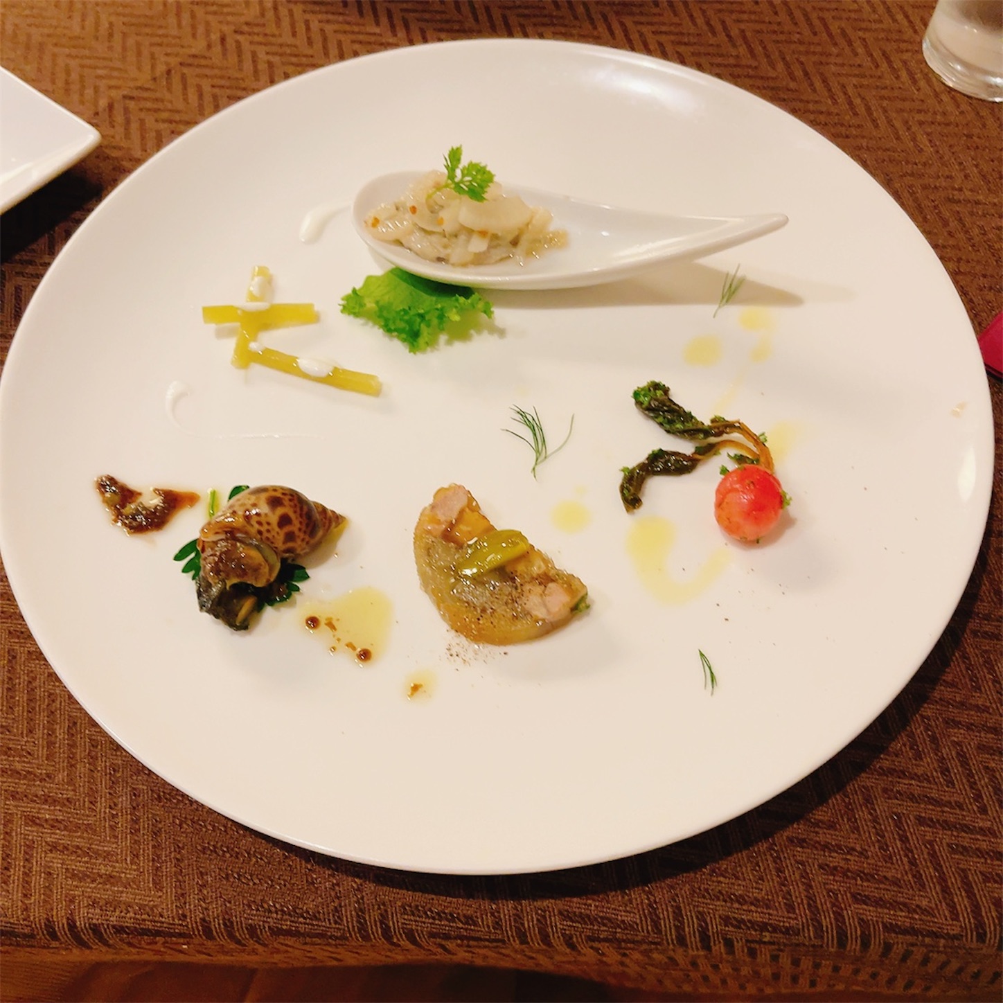 キャラント キャトルCコースの前菜5種盛り合わせ