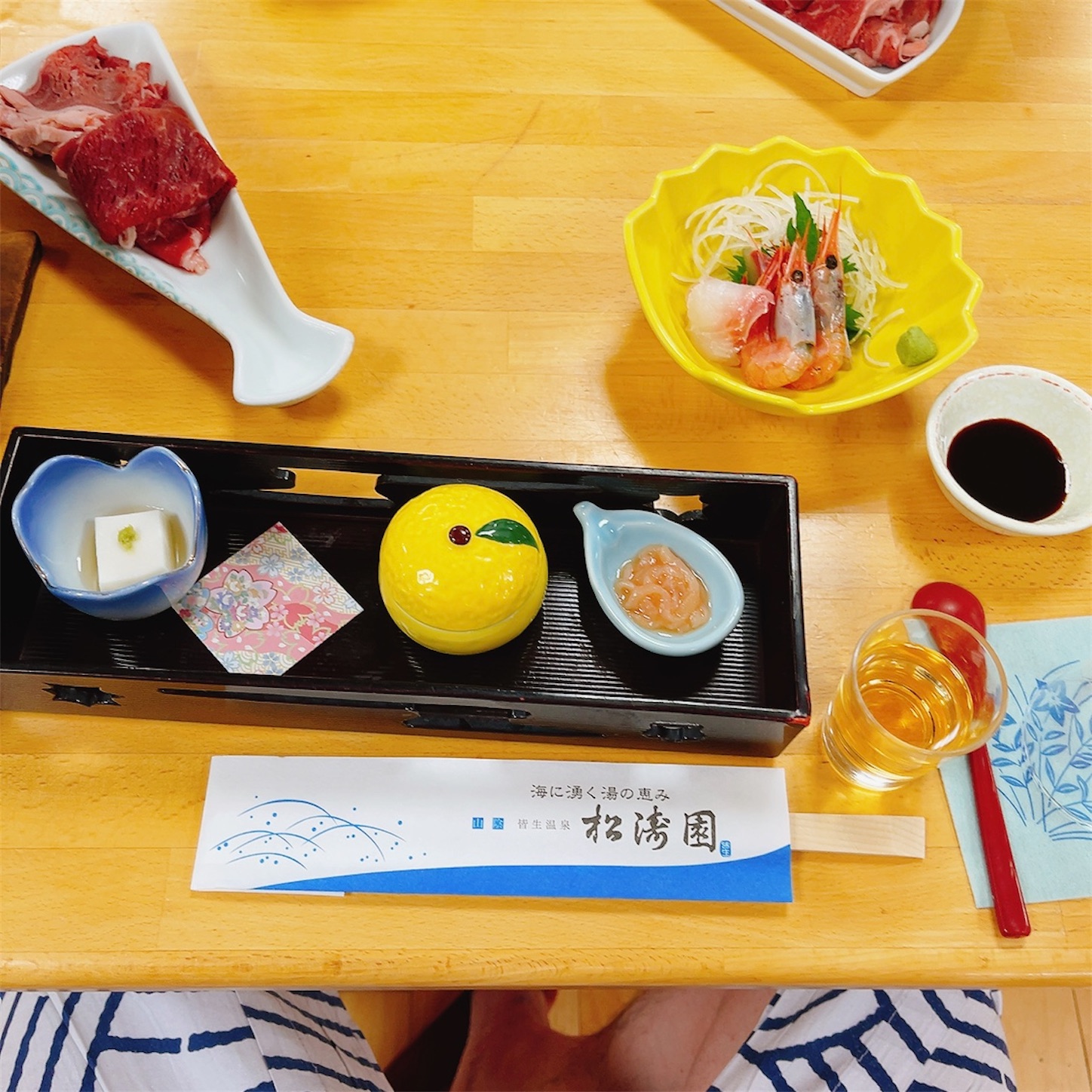 皆生温泉松涛園の一泊目の夕食1 皆生温泉松涛園の一泊目の夕食1