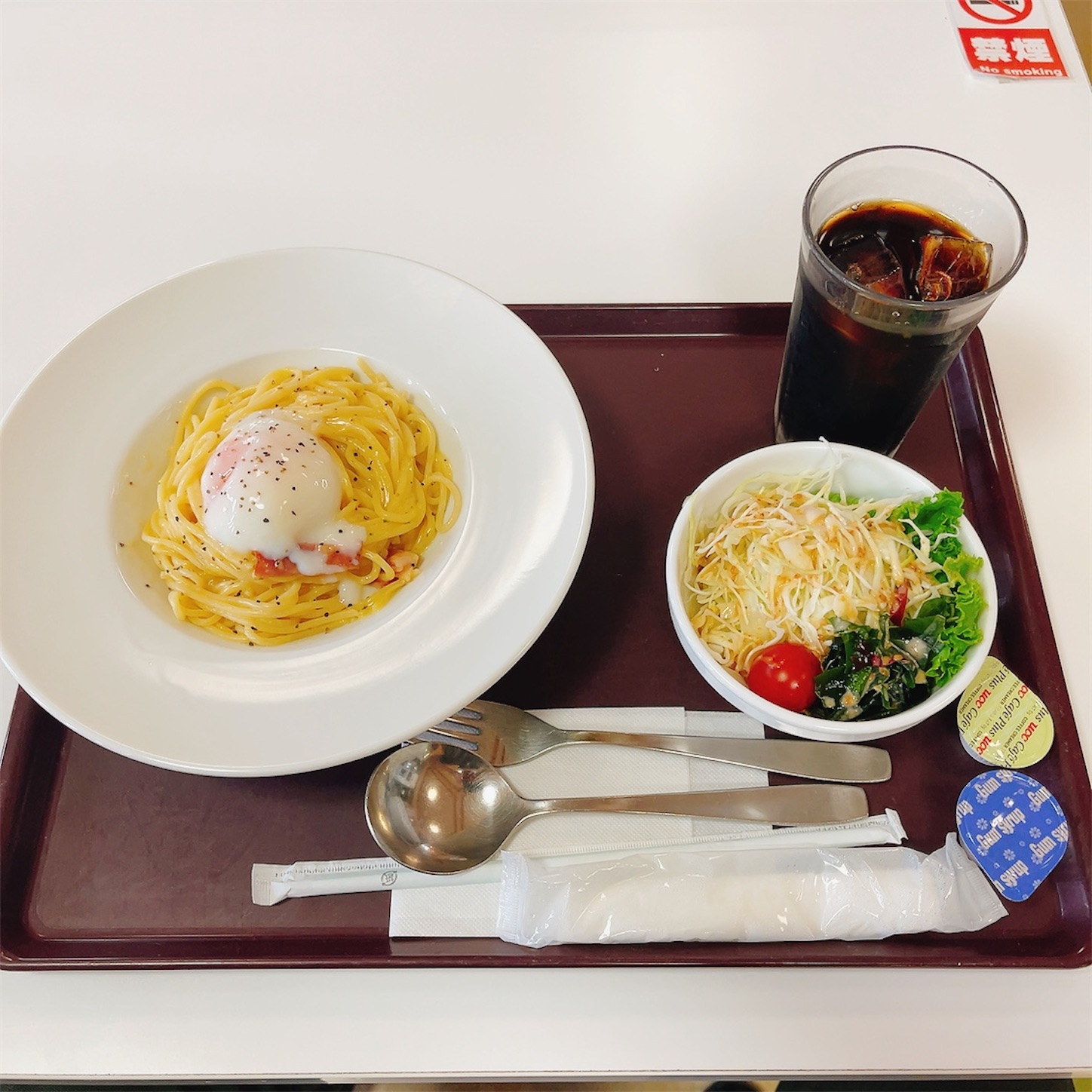 カフェ・コンセルボのパスタセット（カルボナーラ）