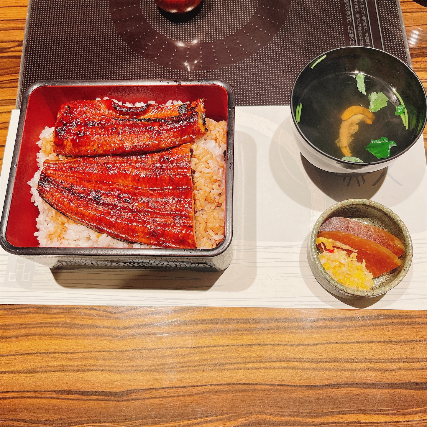 玄品のうな重の竹・肝吸い・香の物
