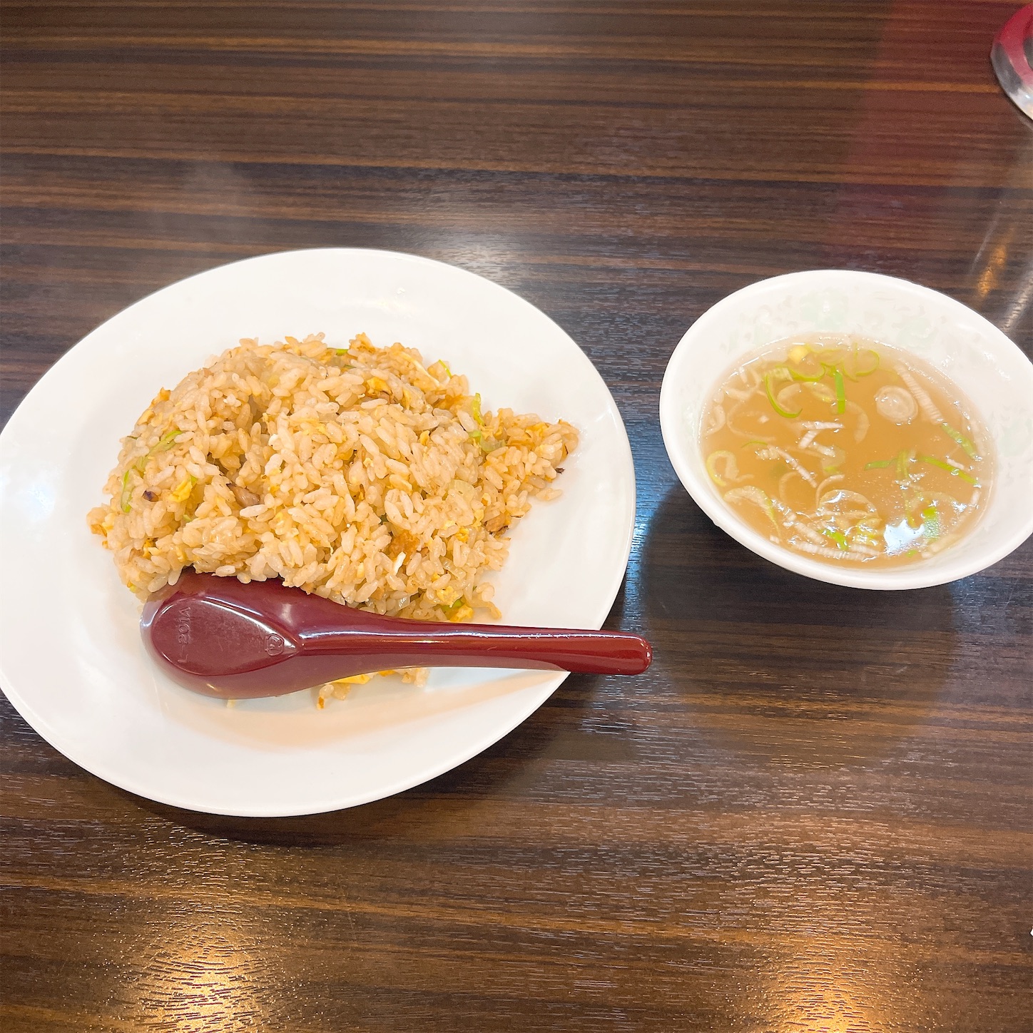 アベノ珉珉の焼きめしとスープ