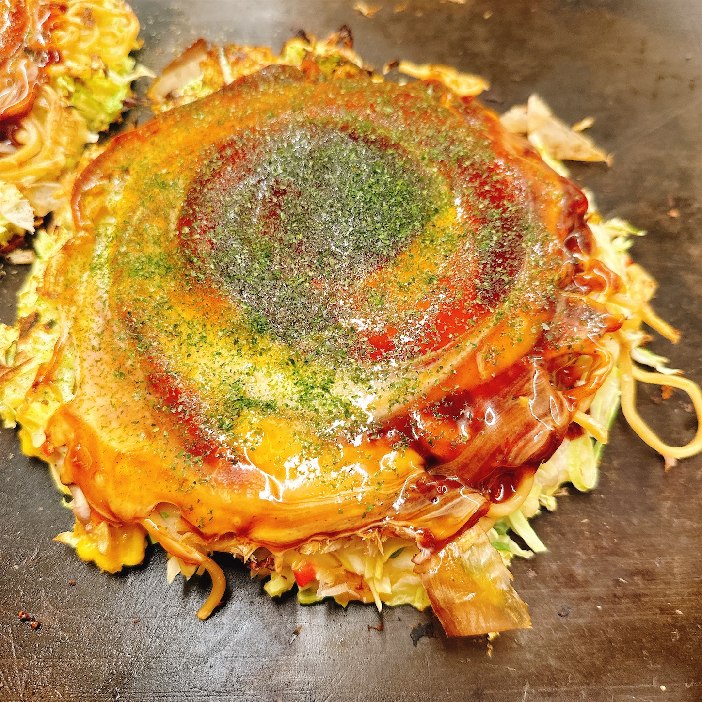 鶴橋風月のかきぶた玉モダン焼き