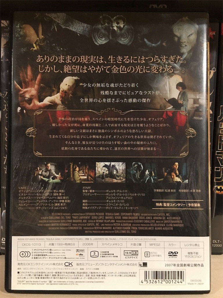 トラウマもののダークファンタジー パンズラビリンス 屋根裏のn氏 700本の映画dvd所持 トラウマもののダークファンタジー パンズラビリンス 屋根裏のn氏 700本の映画dvd所持