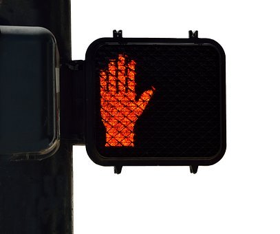街路灯の看板, 歩行者サイン, 徒歩記号, 歩いてはいけない, 通り, 記号