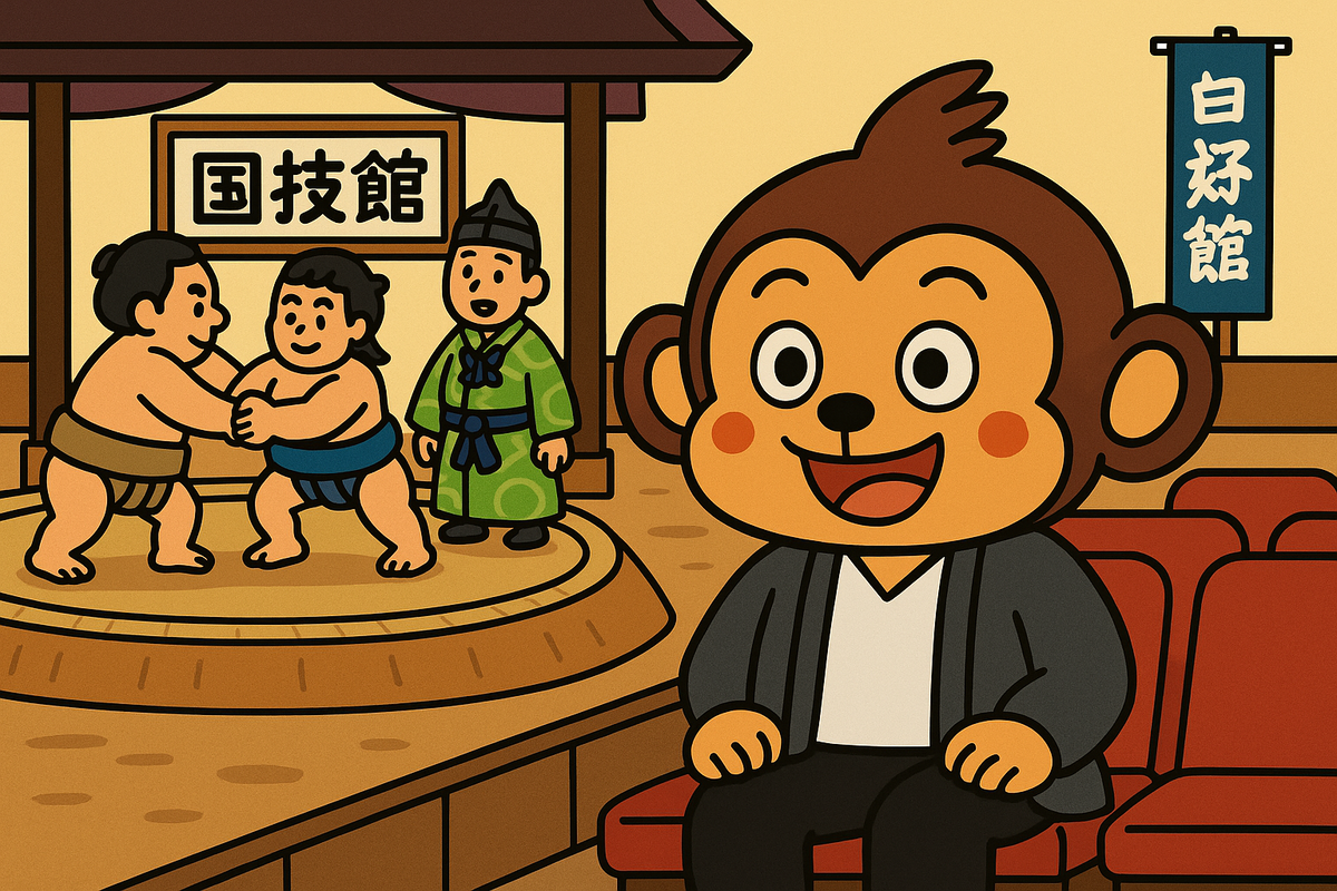 私は国技館で相撲を見たことがあります。