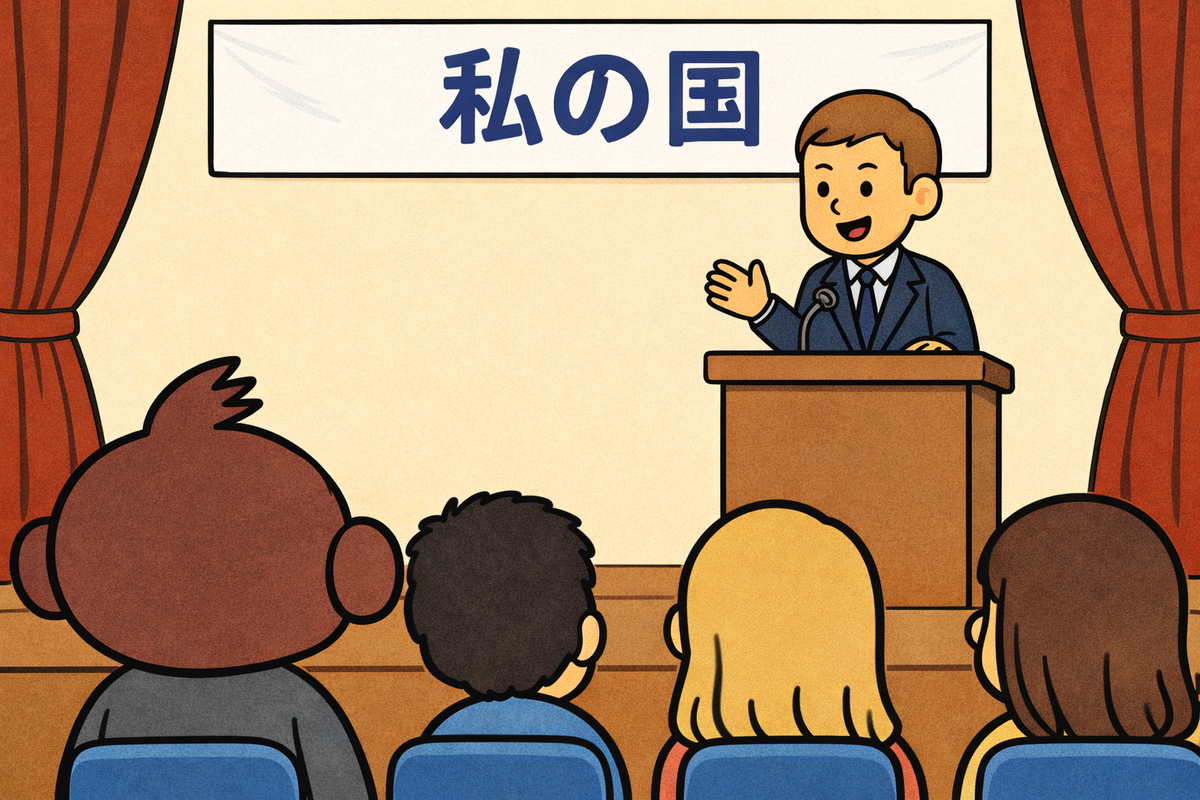 わたしの国について、スピーチをします。