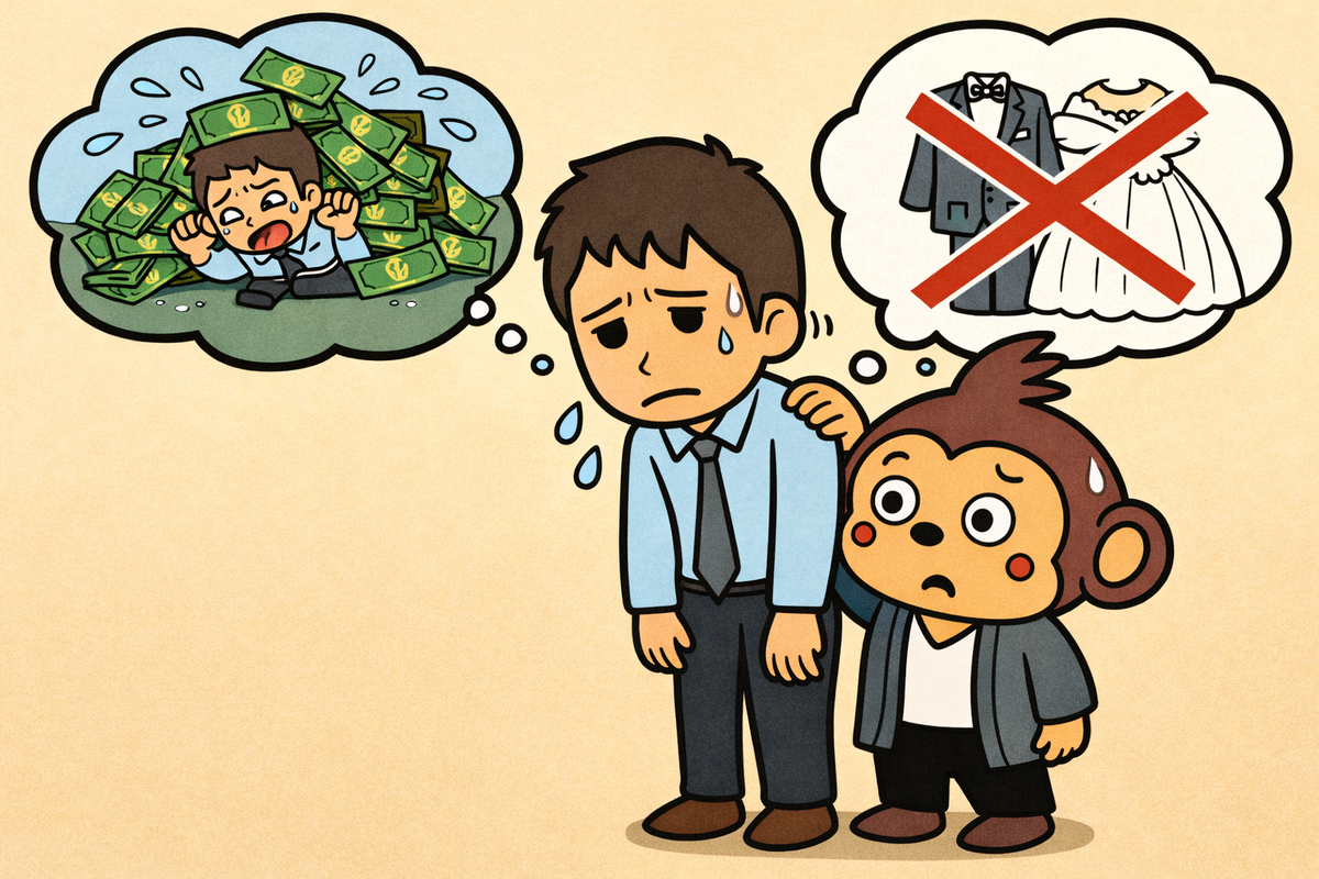 借金がたくさんあって、結婚どころではない。