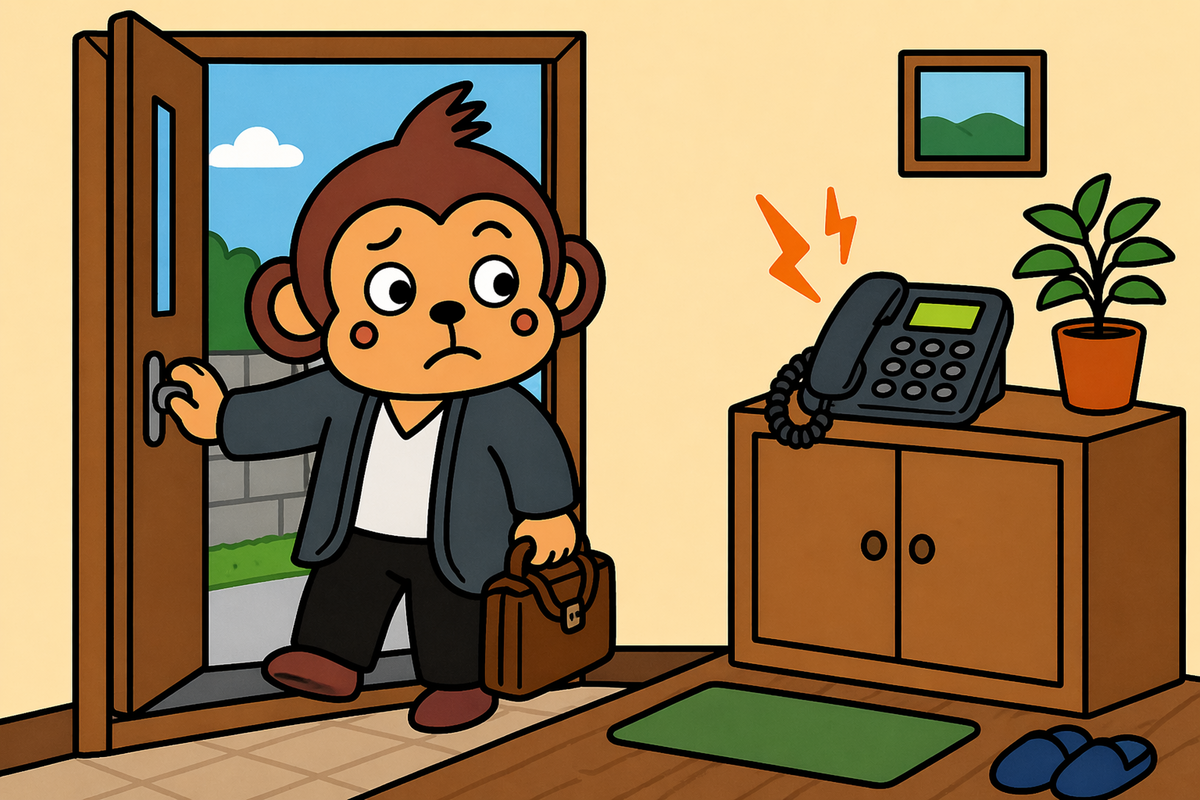 出かけようとしたところに、電話がかかってきた