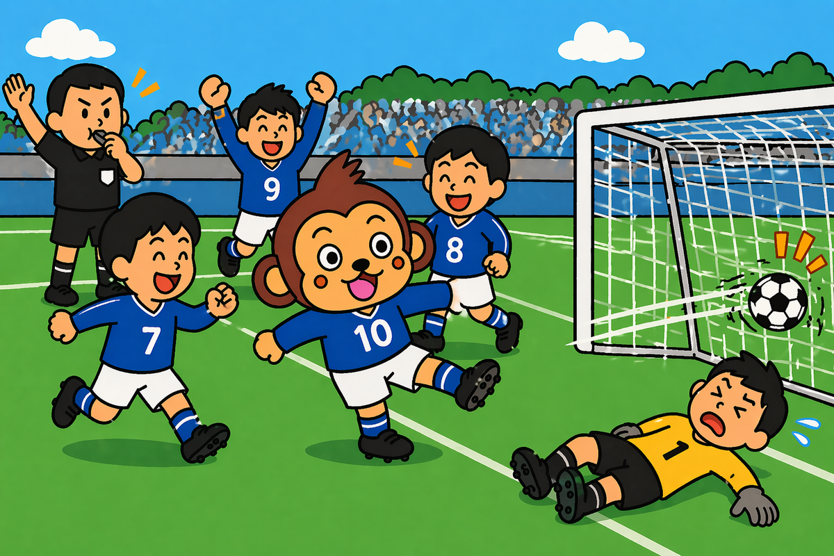 シュートを決めたところで、試合が終わった。