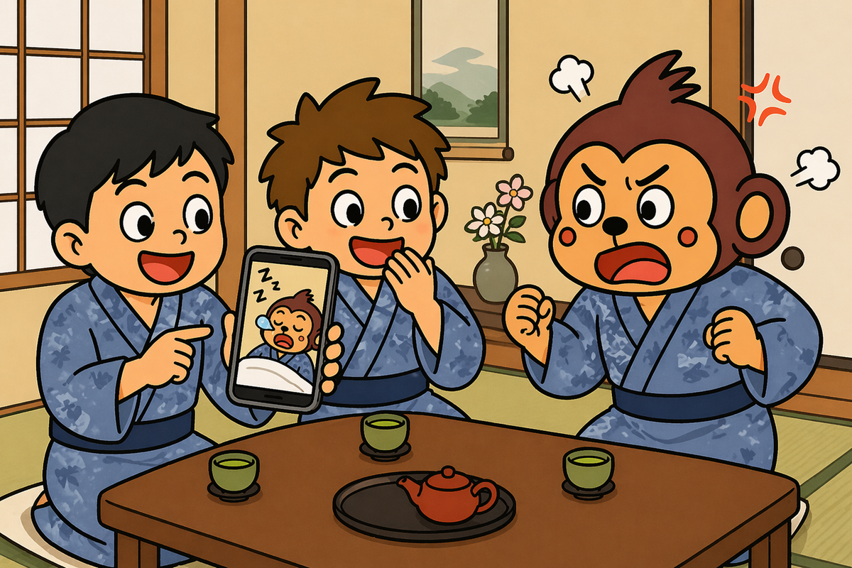 寝ているところを、写真に撮られた。