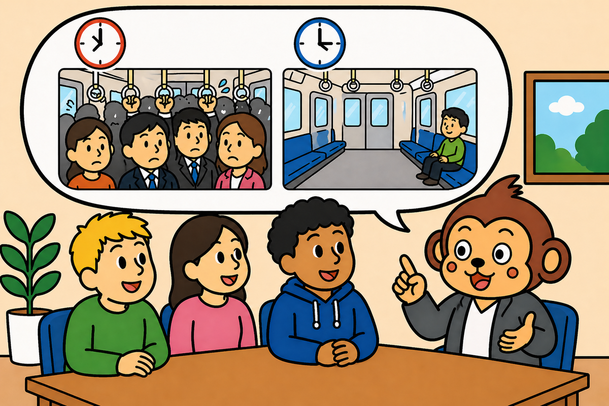 東京の電車はいつも込んでいるけど、時間によってはとてもすいている。