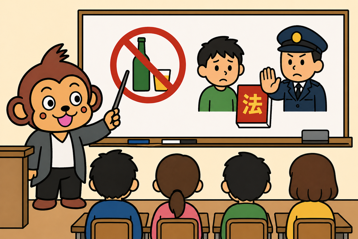 未成年者の飲酒は、法律により禁止されている。