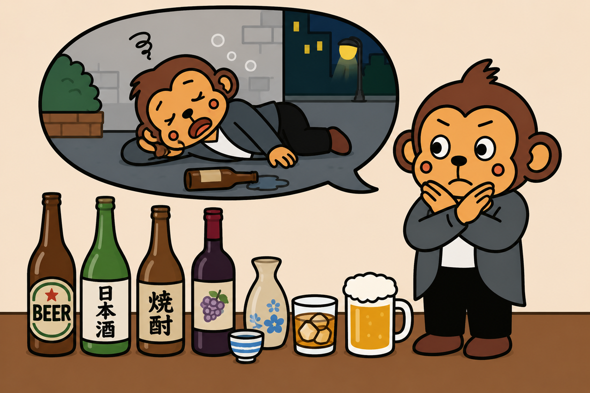 お酒で失敗してしまったので、お酒は二度と飲むまい。