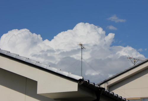 青空に、むくむくと白い入道雲が…。(25.6.22)