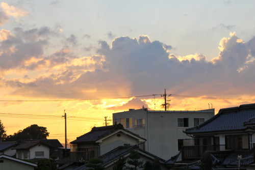 日の入りの、夕焼け空。(