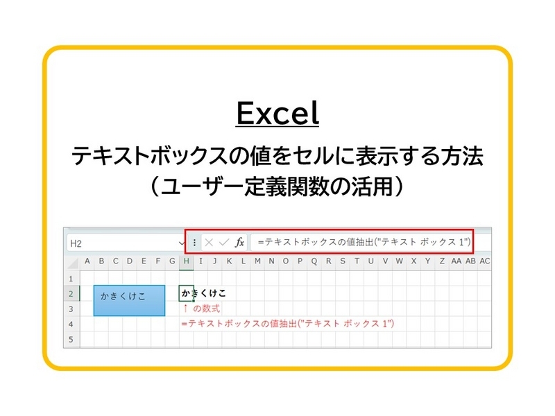 Excel】セルにテキストボックスの値を表示する方法 - shikumika's diary