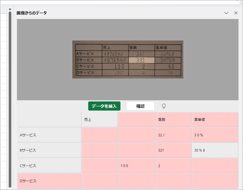 確認・修正したい場所をクリックし、修正ができる