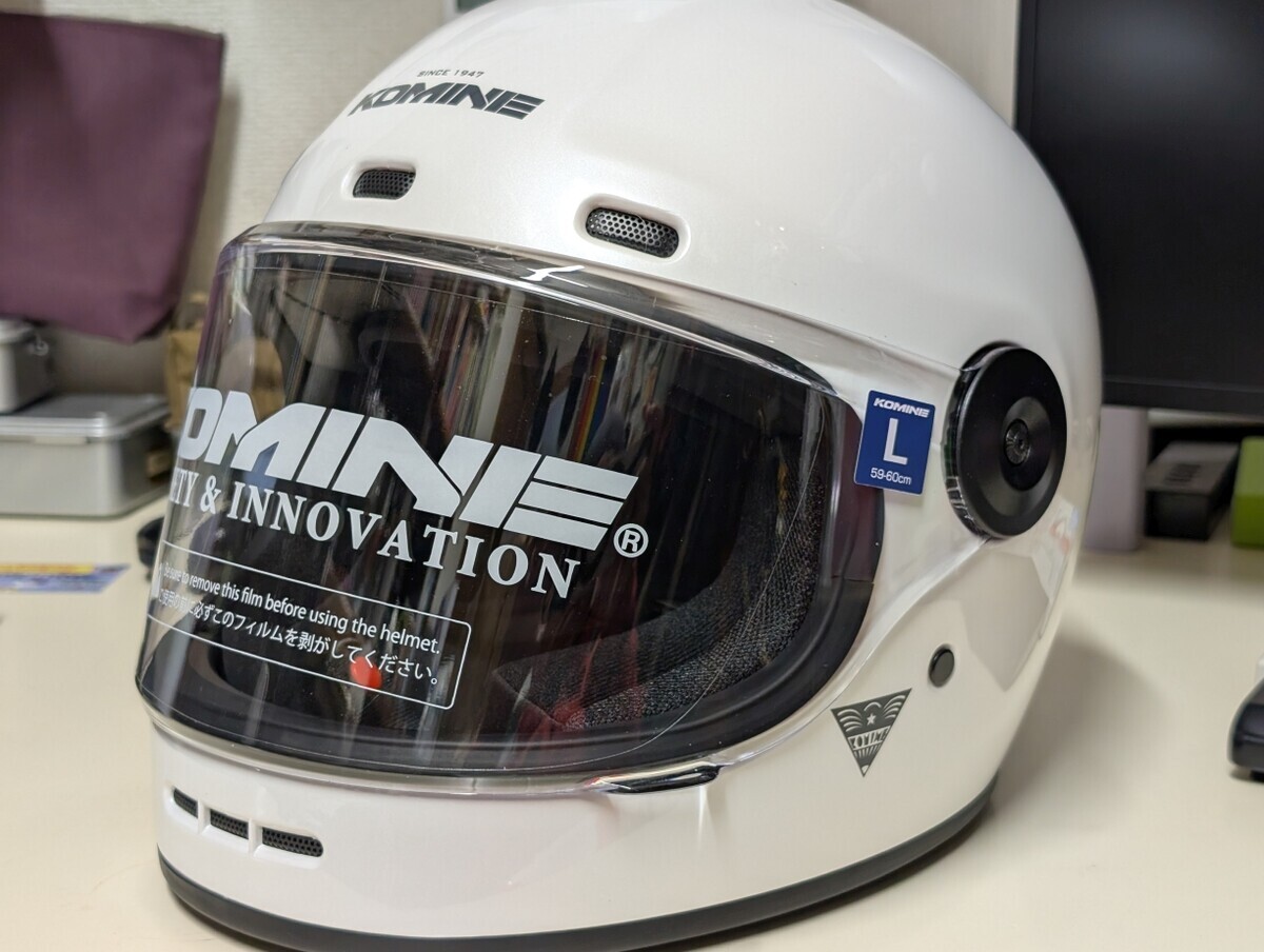 カブ110号用にコミネのヘルメットHK-190を買ってインカムを付ける