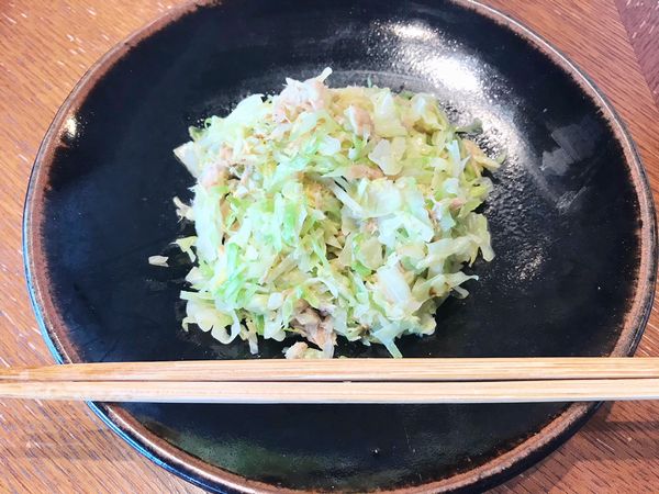 塩もみキャベツのツナ炒め f:id:yentame_02:20180316142352j:plain