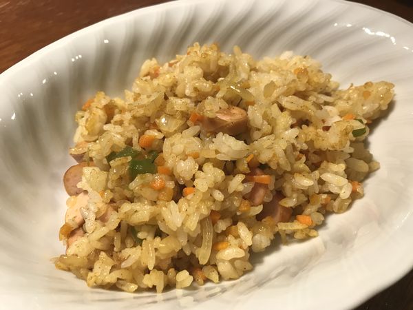 アレンジ②「カレーピラフ風チャーハン」 アレンジ②「カレーピラフ風チャーハン」