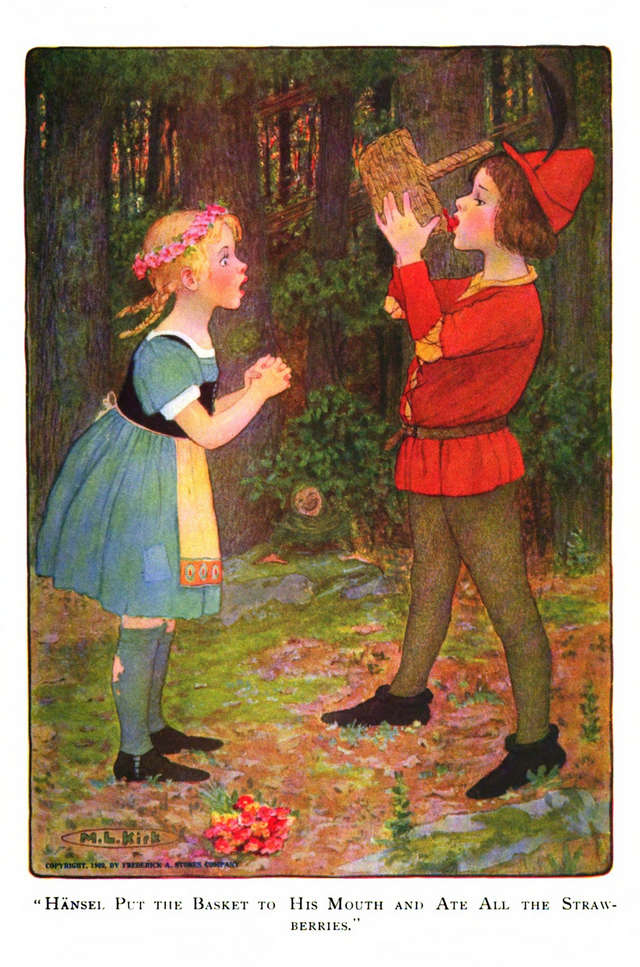 hansel and gretel-eating-strawberries