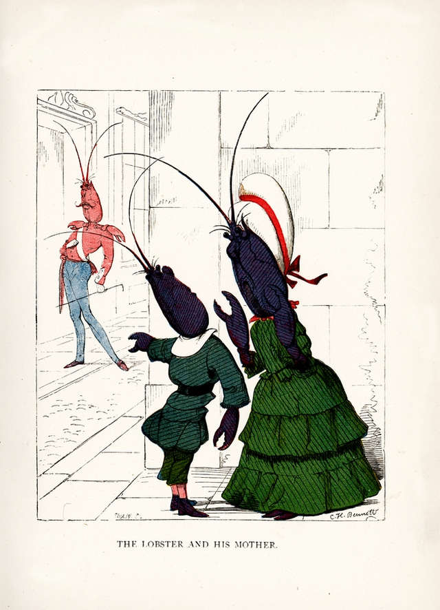 lobster-and-his-mother-fable-picture-charles-henry-bennett