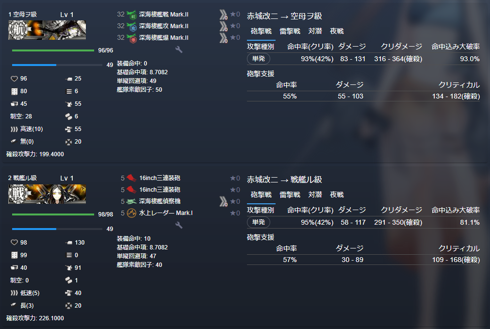半日戦果の記録 426 19 11 23 艦これ 編成メモなど