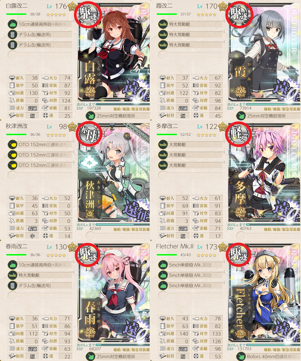 艦これ マンスリー遠征 編成まとめ - 艦これ 編成メモなど