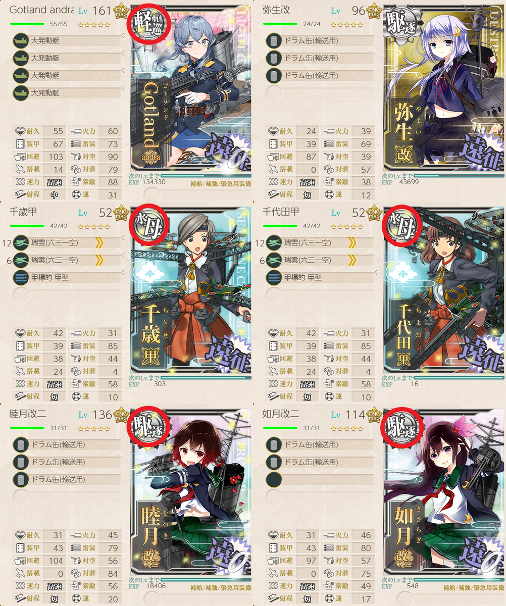 艦これ マンスリー遠征 編成まとめ - 艦これ 編成メモなど
