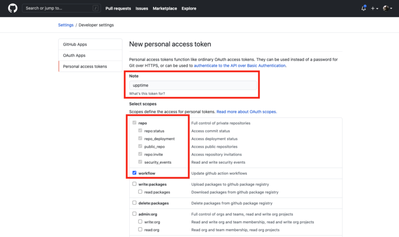 Setting Personal Access Token