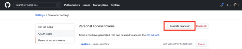 Generate Personal Access Token