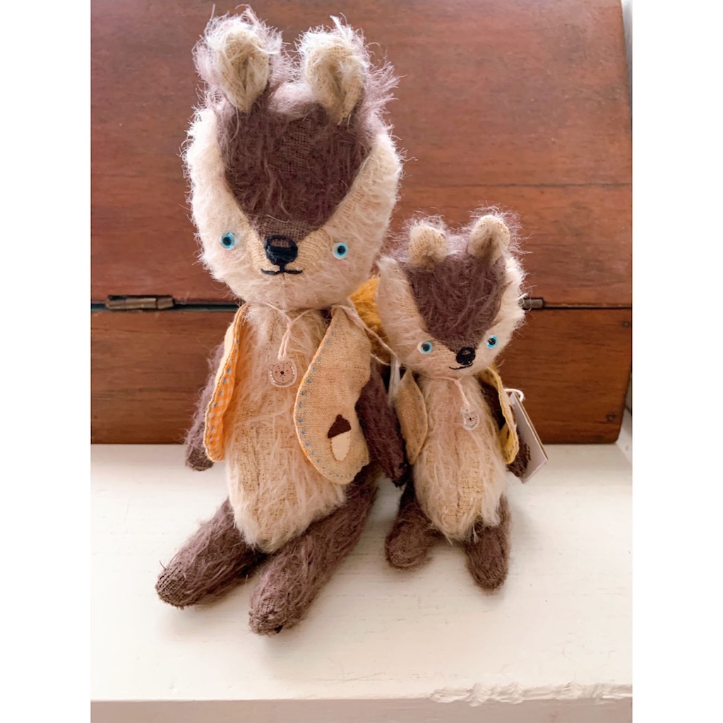 作家 ぬいぐるみ テディベア クマとウサギ2体セット 作家 ぬいぐるみ