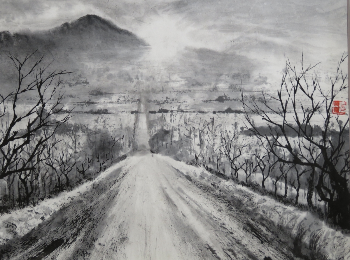 一本道 ブログ 栗庵 りつあん 水墨画教室 東京 千葉 オンラインで学ぶ水墨画 墨彩画 ーー魅力的な水墨画 墨彩画を描くーー