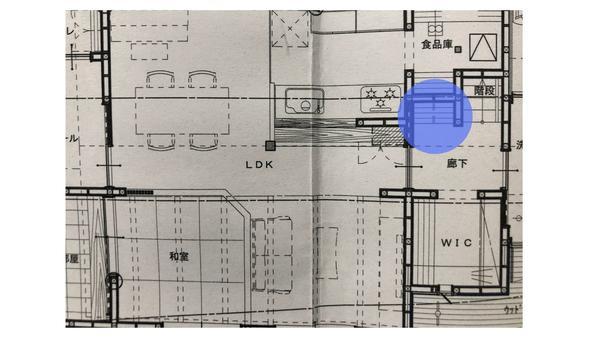 我が家の図面 掃除機置き場はリビングと階段の間