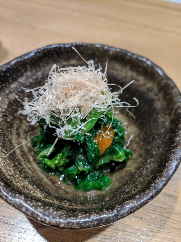 菜の花のからし黄身醤油麹和え