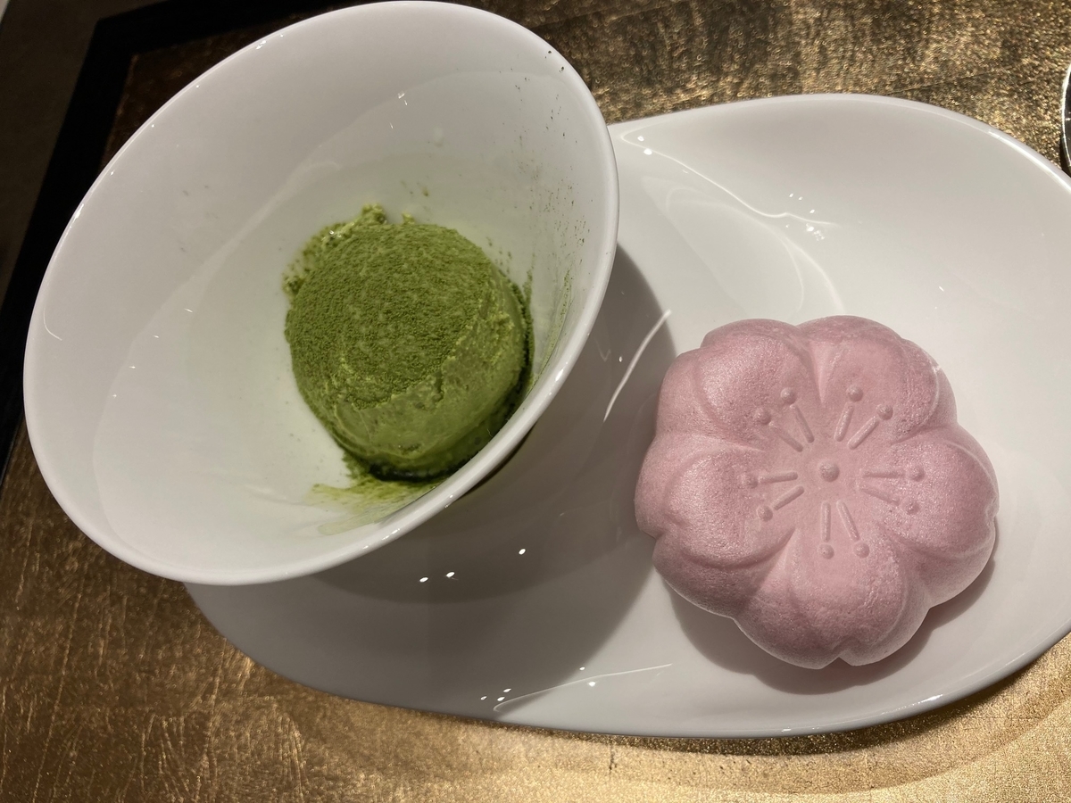 抹茶アイス、最中、桜、鉄板焼、セルリアンタワー東急ホテル