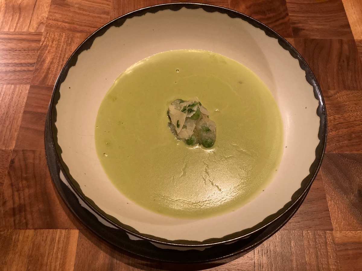 ザタヴァン、アンダーズ東京、ポタージュスープ、そら豆