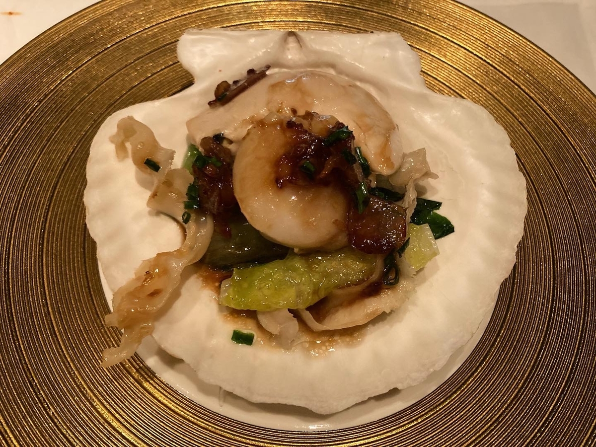 帆立貝、ロメインレタス、ヘイフンテラス、中華料理