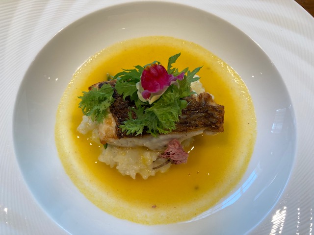 真鯛のポワレ、菜の花のリゾット、アンカー東京、魚料理