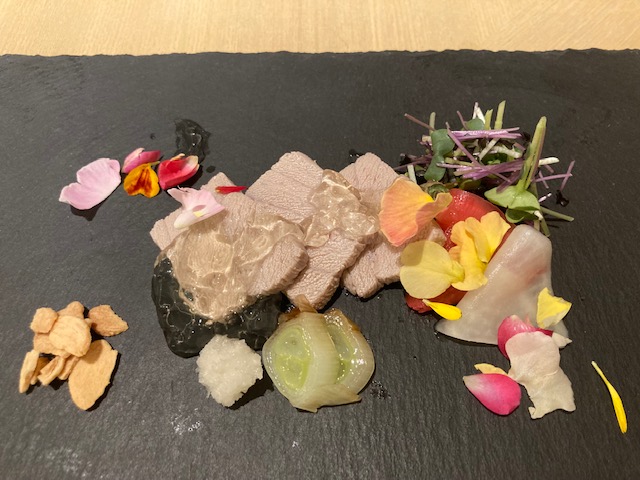 鮪、わら燻し、千枚漬け、冷前菜