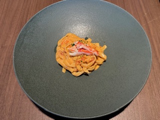 蟹、クリームスパゲッティ、パスタ