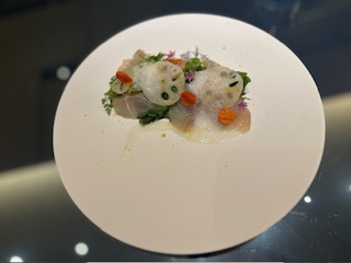 真鯛の昆布締め、冷前菜、カルパッチョ