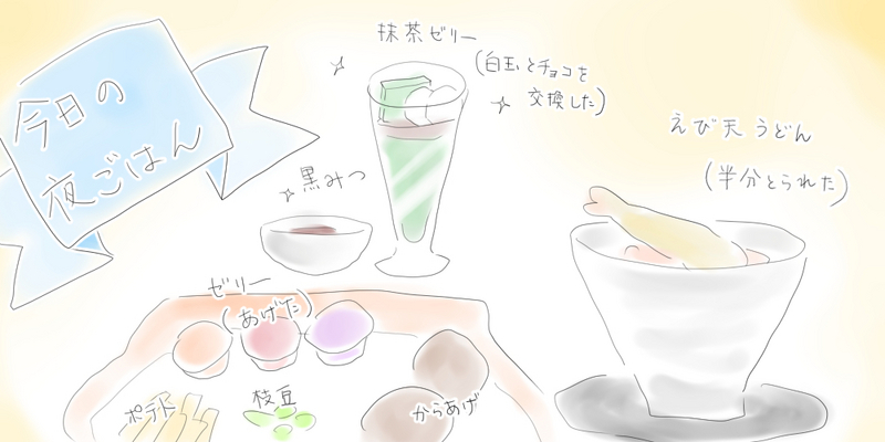 今日の夜ごはんの絵