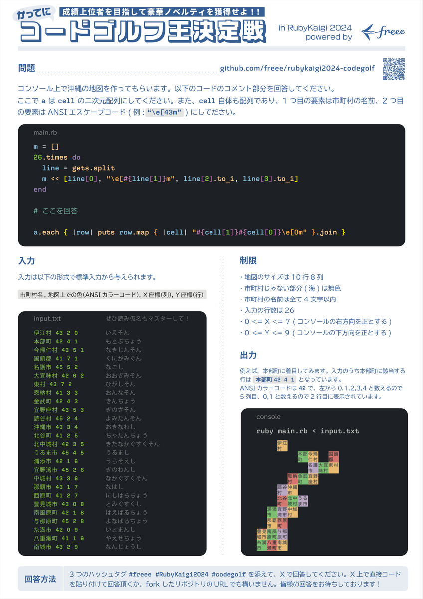 コードゴルフの問題を説明するチラシ