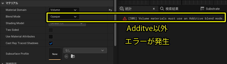 Additive以外エラー表示になる