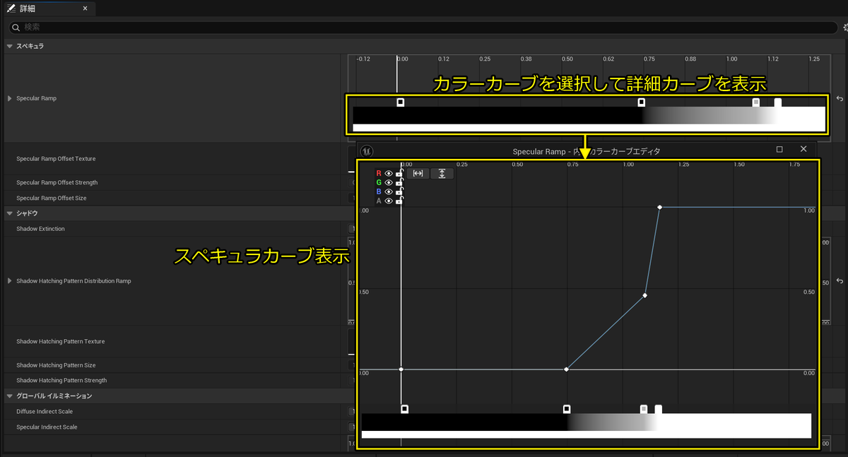 カラーカーブ設定動作