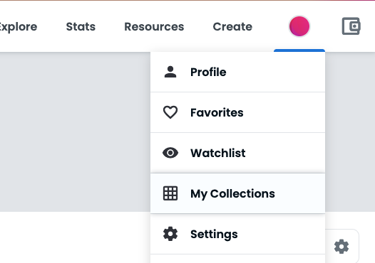 Openseaのメニューから「My Collections」を選択