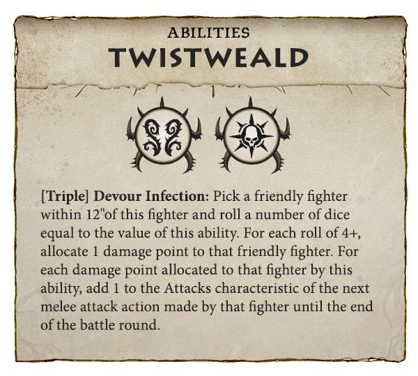 ウォークライ シルヴァネス ツイストウィールド 112-21 ウォーハンマー ウォークライ】新ウォーバンドTWISTWEALDの能力ちょい見せ - たるいの