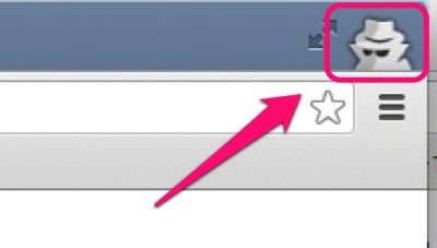 f:id:yoshizoblog:20140116013446j:plain chrome右上にスパイのマークが表示される